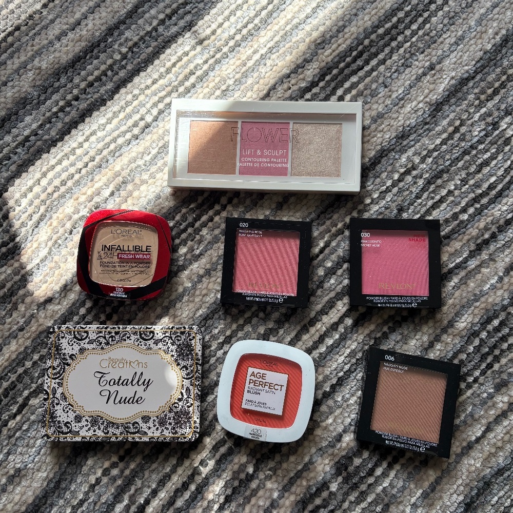 Bundle- Blush, foundation powder, shadow pallet, contour palette